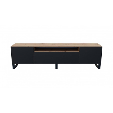 TV asztal RTV Leo Dub kézműves-fekete 200 cm Furniture
