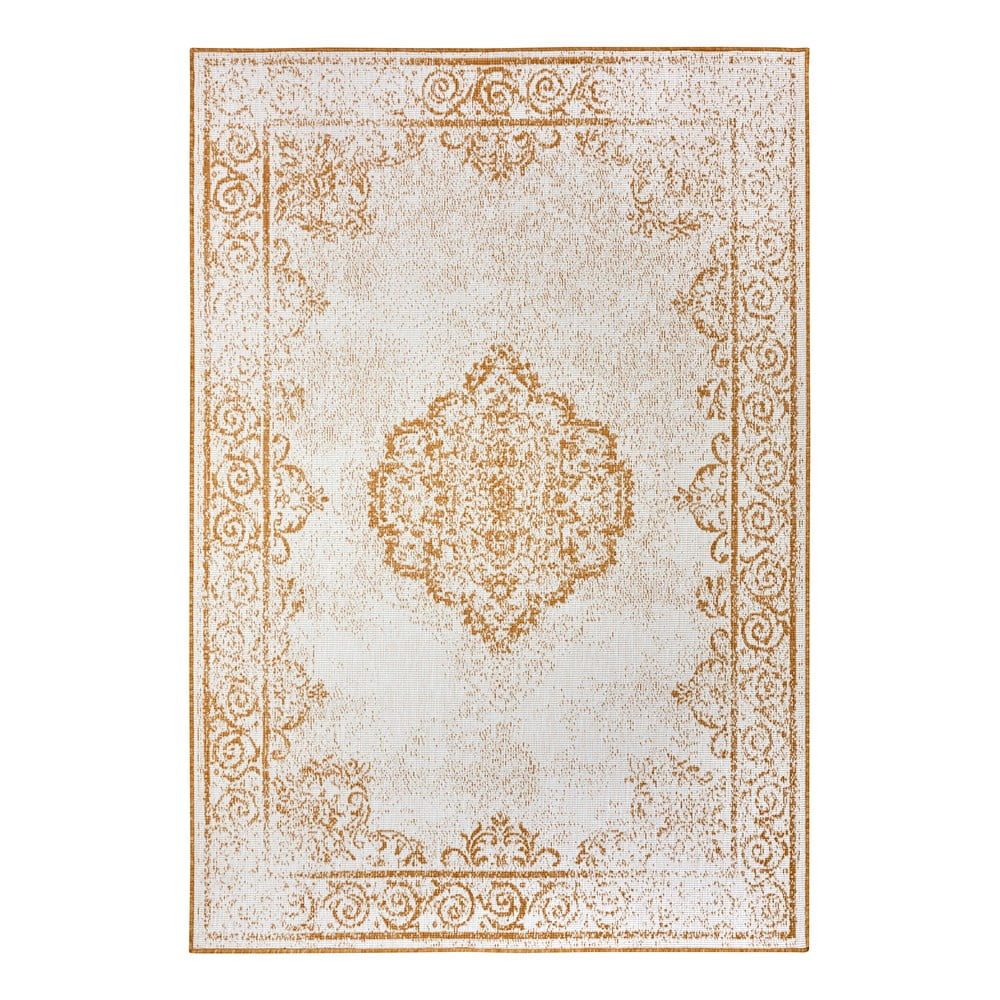 Okkersárga-fehér kültéri szőnyeg 80x150 cm Cebu – NORTHRUGS