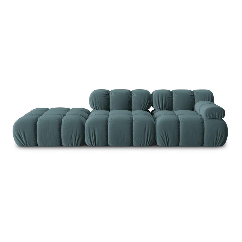 Petróleumkék bársony kanapé 282 cm Bellis – Micadoni Home