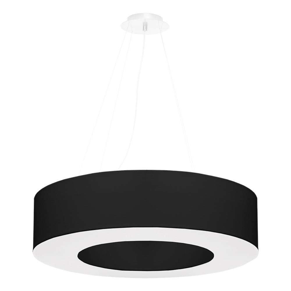 Fekete függőlámpa textil búrával ø 70 cm Galata – Nice Lamps