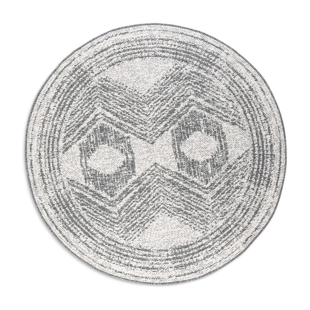 Szürke-krémszínű kerek kültéri szőnyeg ø 140 cm Gemini – Elle Decoration