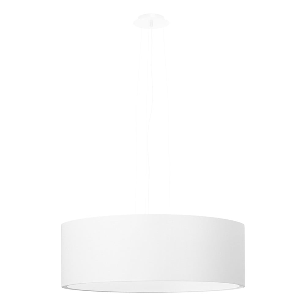 Fehér függőlámpa üveg búrával-textil búrával ø 45 cm Paktor – Nice Lamps
