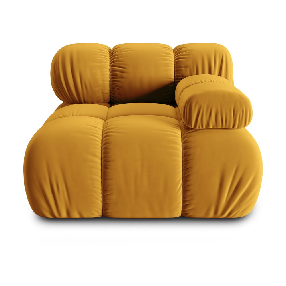 Sárga bársony kanapé modul (jobb oldali) Bellis – Micadoni Home