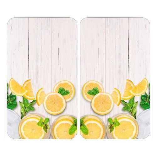 Edzett üveg tűzhely fedőlap szett 2 db-os 52x30 cm Lemons – Wenko