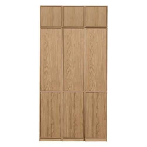 Natúr színű moduláris könyvespolc tölgyfa dekorral 120x243 cm Modulair – vtwonen