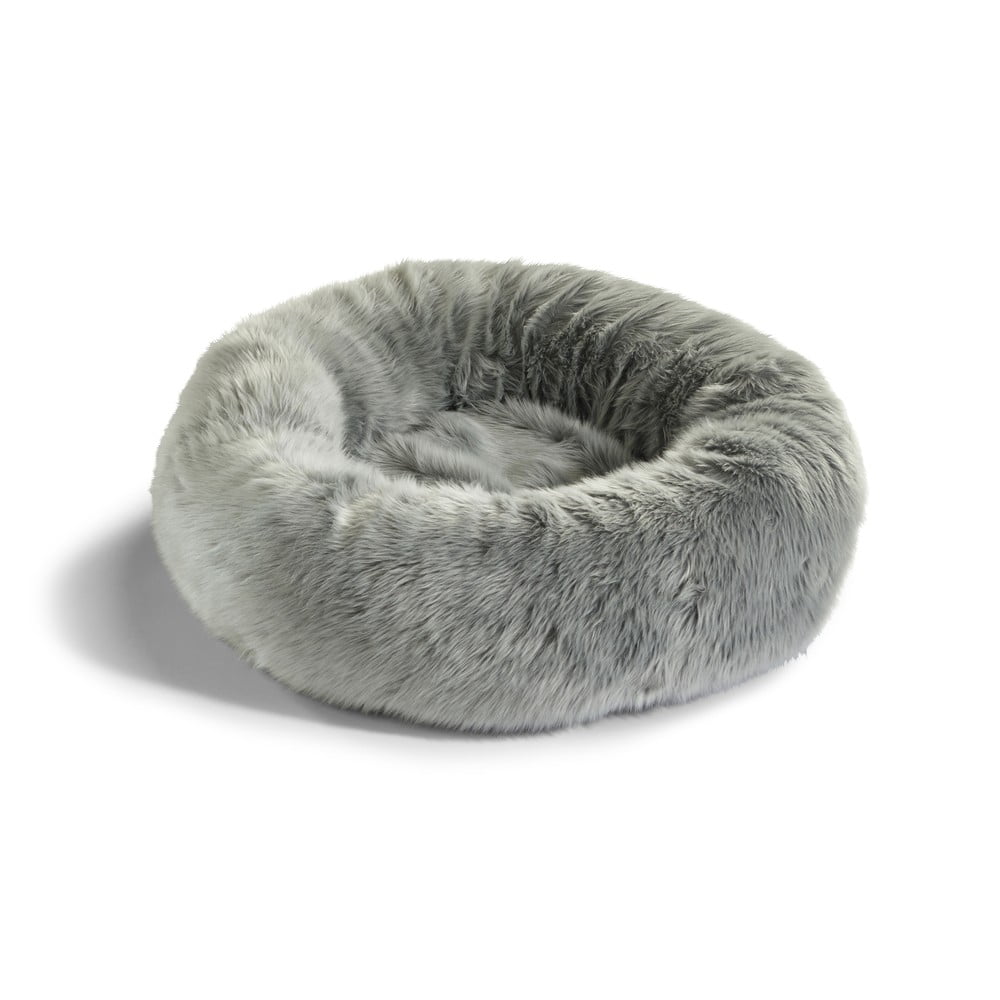 Szürke műszőrme fekhely kisállatoknak ø 50 cm Lana Pebble/Heather Grey – MiaCara