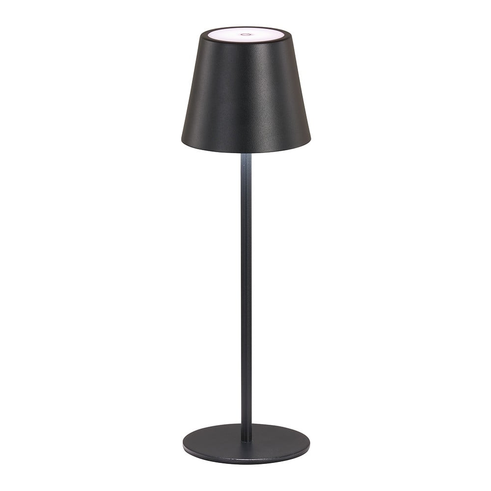 Fekete LED asztali lámpa fém búrával (magasság 36
