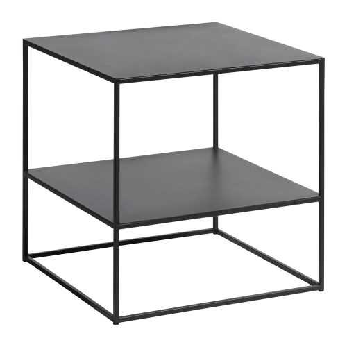 Fekete fém dohányzóasztal 50x50 cm Pebble – Unique Furniture