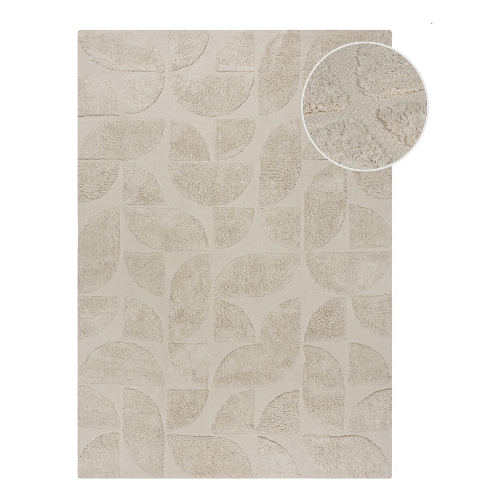 Krémszínű kézi szövésű pamut szőnyeg 80x150 cm Ada Arch Geo – Flair Rugs