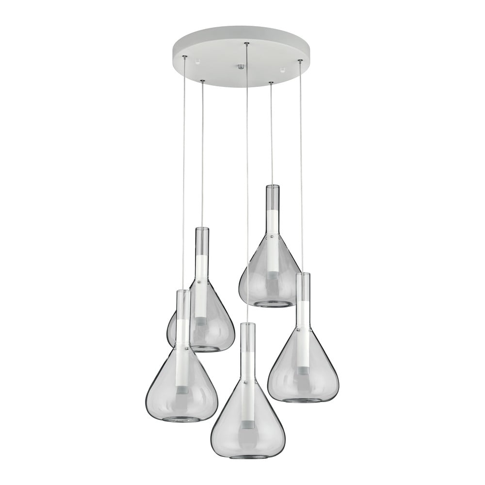 Fehér LED függőlámpa üveg búrával ø 55 cm Cipera – CINQUE