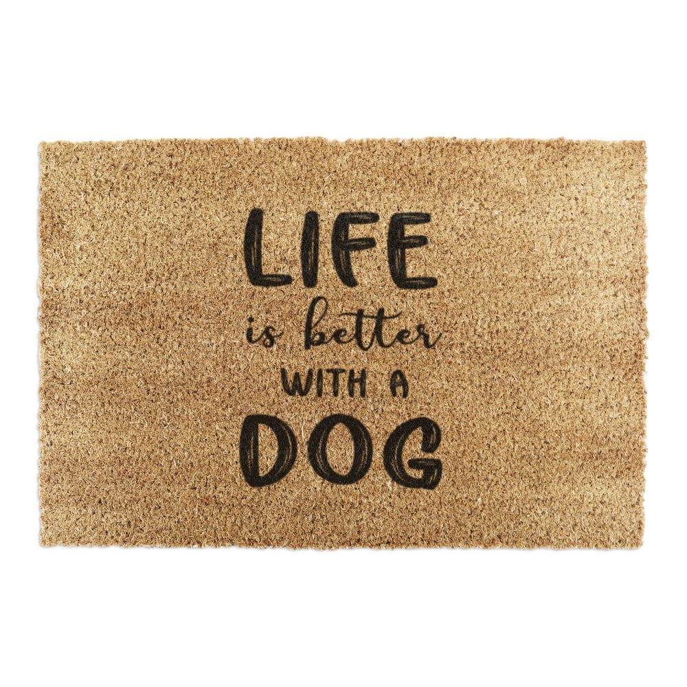 Kókuszrost lábtörlő 60x90 cm Life Is Better With a Dog – Artsy Doormats