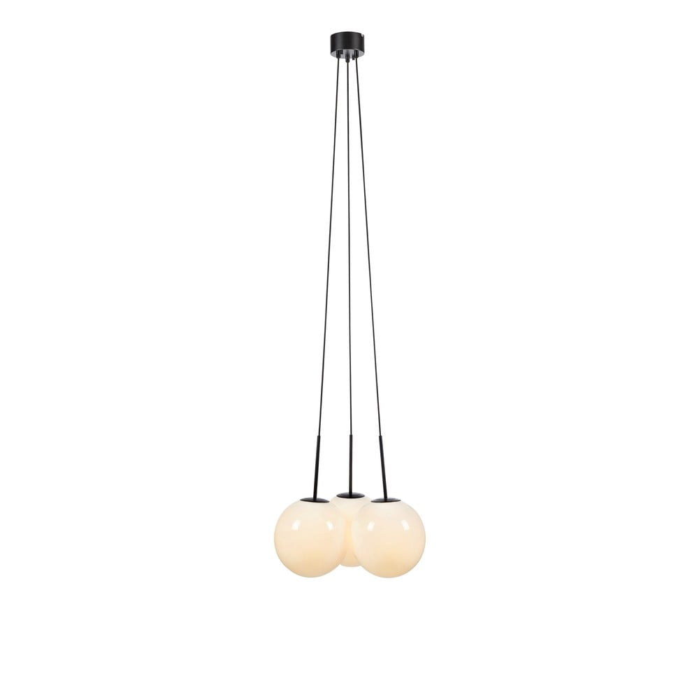 Fehér-fekete függőlámpa üveg búrával 54x54 cm Dione - Markslöjd