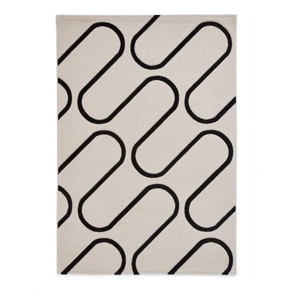 Fekete-fehér szőnyeg 160x230 cm Linear Curve – Catherine Lansfield