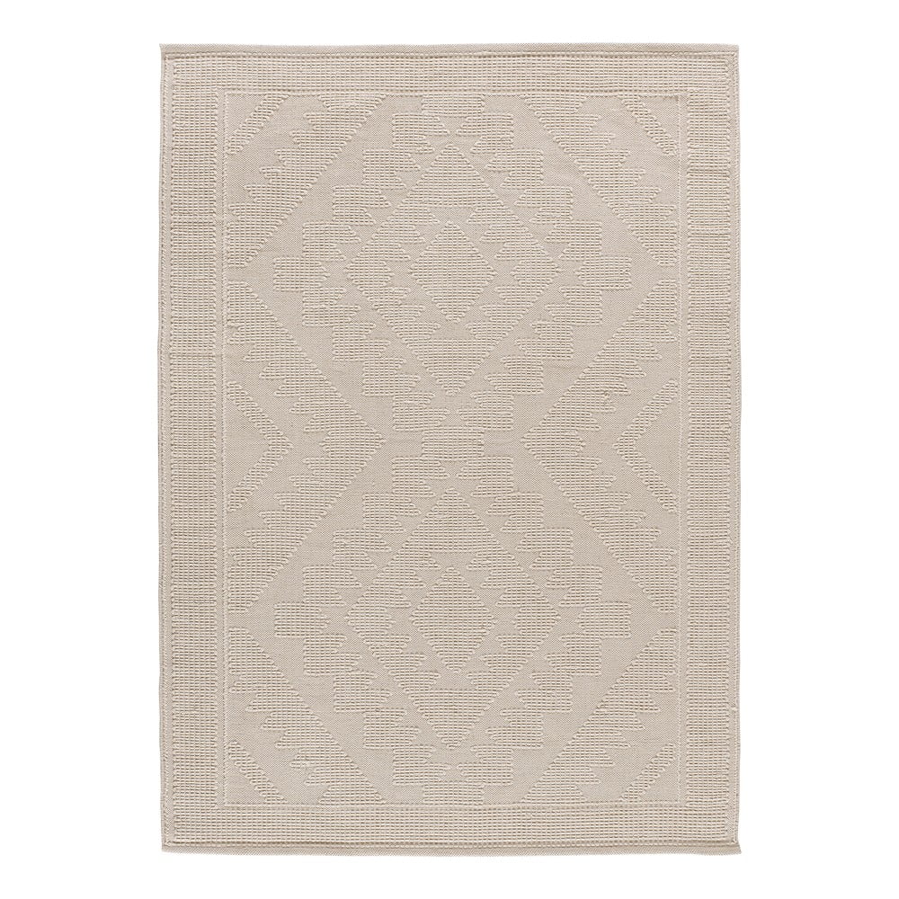 Krémszínű mosható-kézi szövésű újrahasznosított pamut szőnyeg 160x230 cm Pamuk – Universal