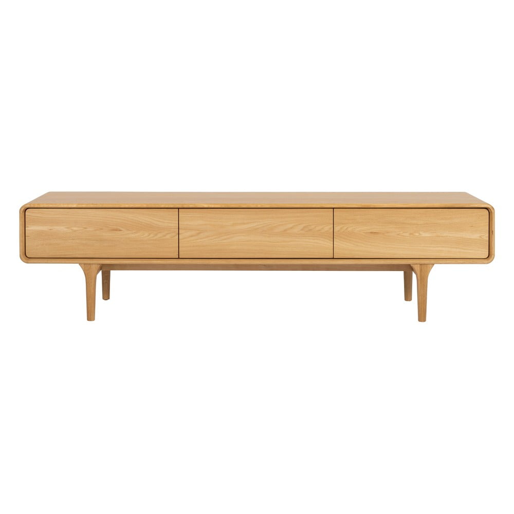 Natúr színű TV-állvány tölgyfa dekorral 180x45 cm Nice – Tenzo