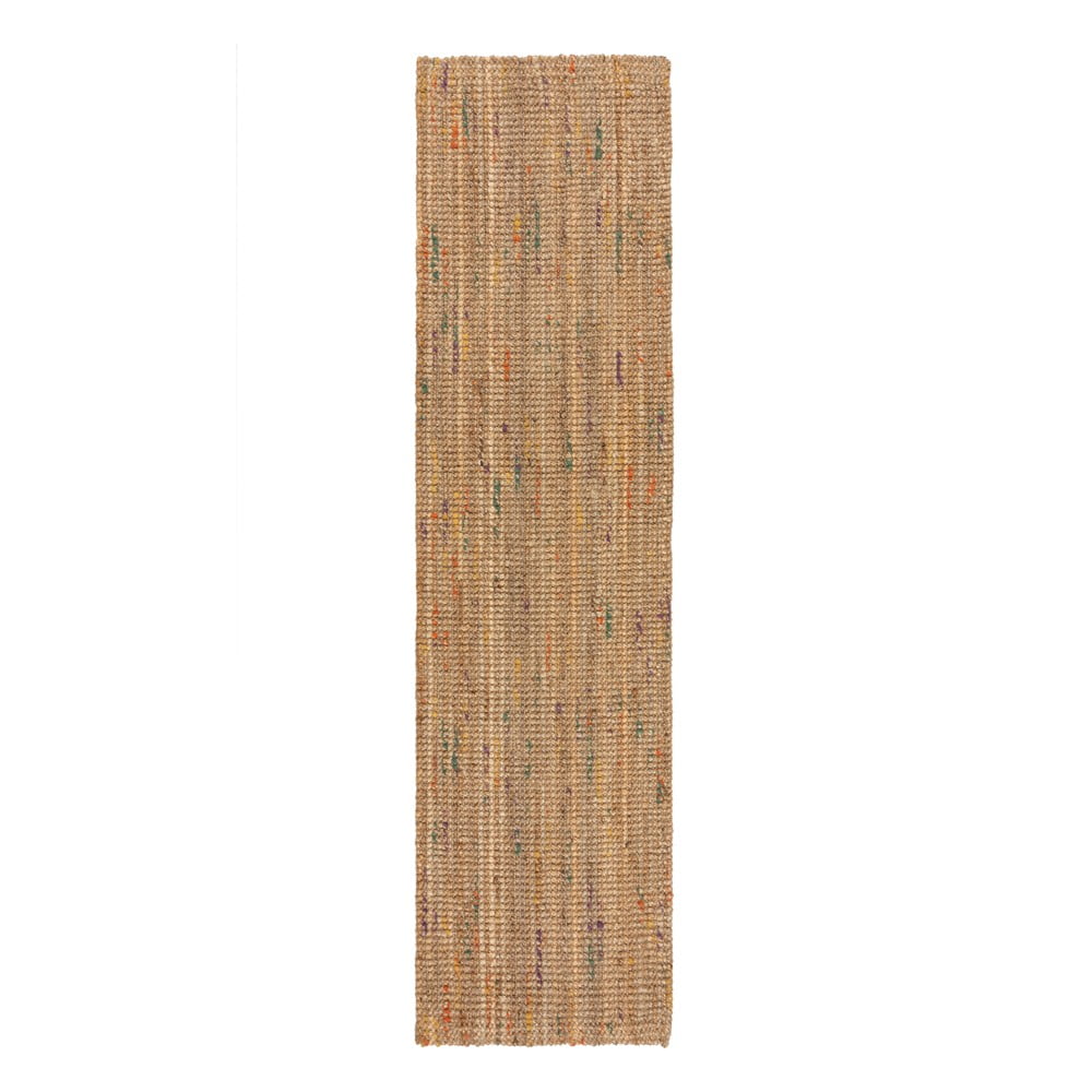 Natúr színű kézi szövésű juta futószőnyeg 60x230 cm Jute Boucle Multi – Flair Rugs