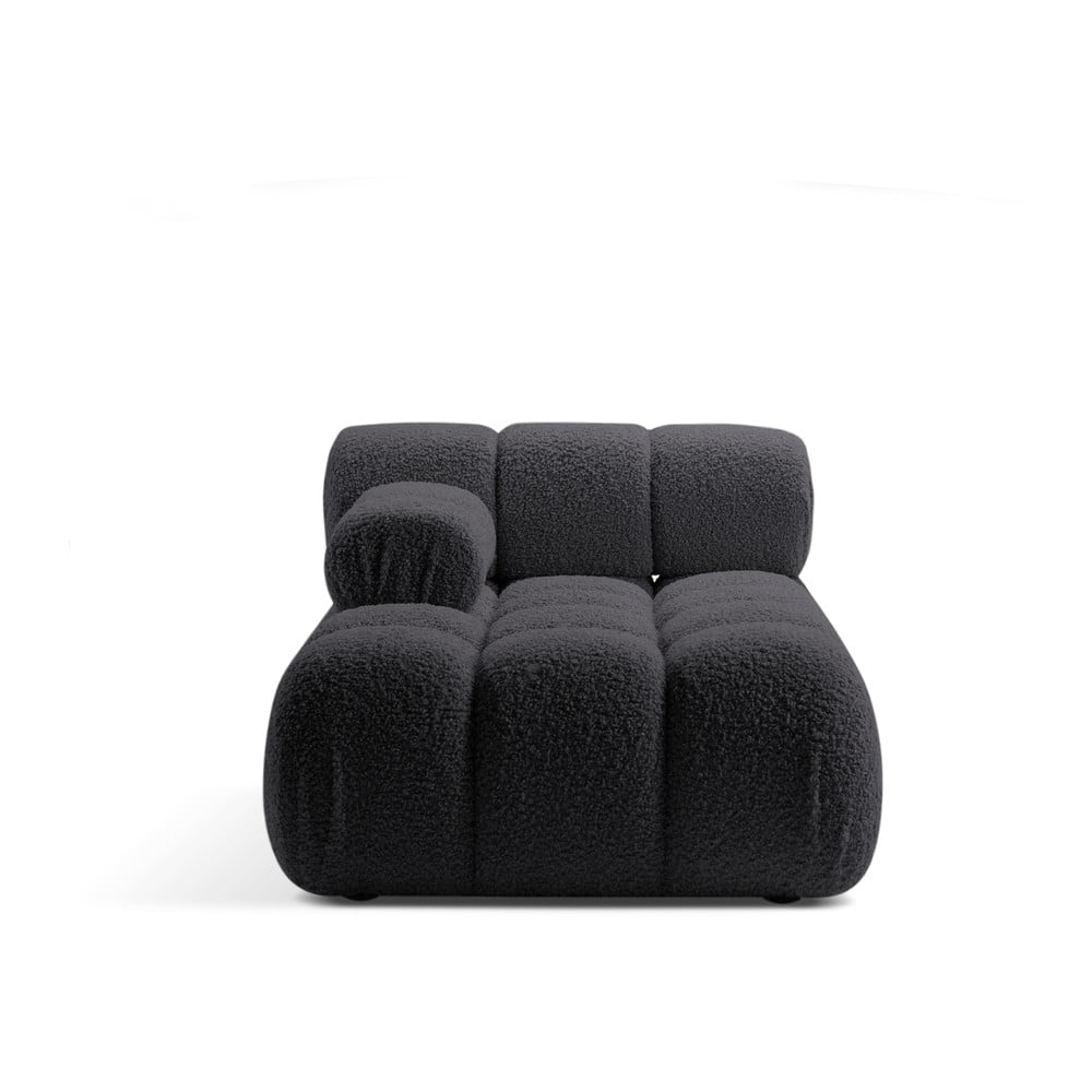 Antracitszürke buklé kanapé modul (bal oldali) Bellis – Micadoni Home