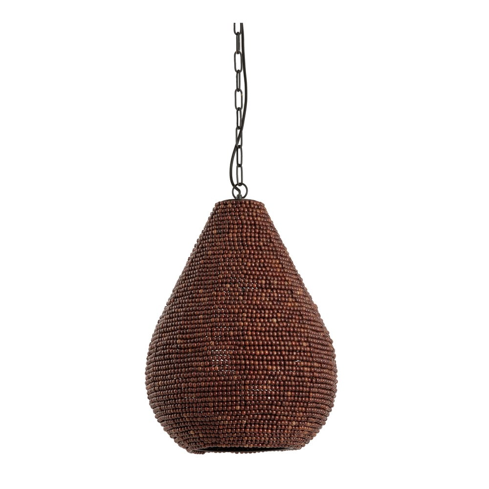 Barna függőlámpa fa búrával ø 40 cm Kabinda – Light & Living
