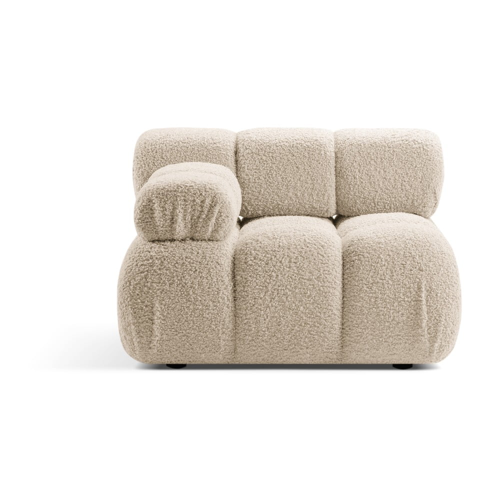 Bézs buklé kanapé modul (bal oldali) Bellis – Micadoni Home