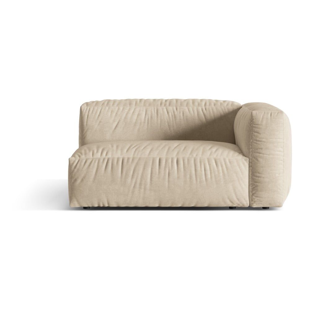 Bézses krémszínű buklé kanapé modul (jobb oldali) Martina – Micadoni Home
