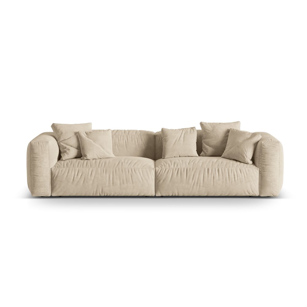 Bézses krémszínű buklé moduláris kanapé 320 cm Martina – Micadoni Home