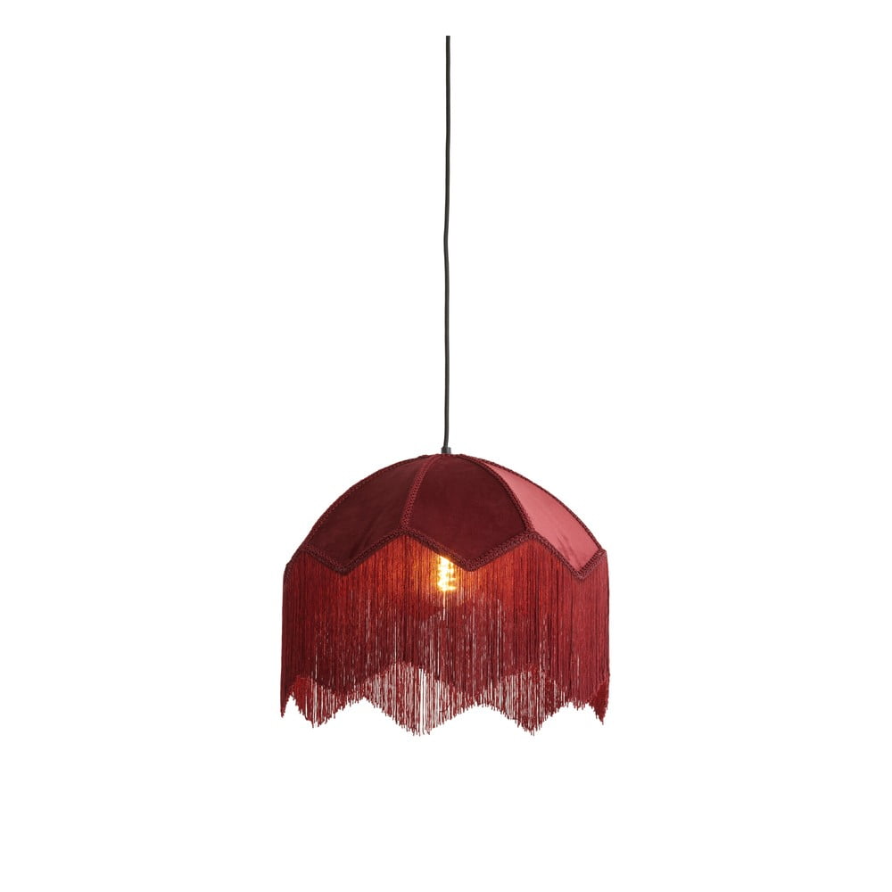 Borvörös függőlámpa textil búrával ø 40 cm Malacia – Light & Living