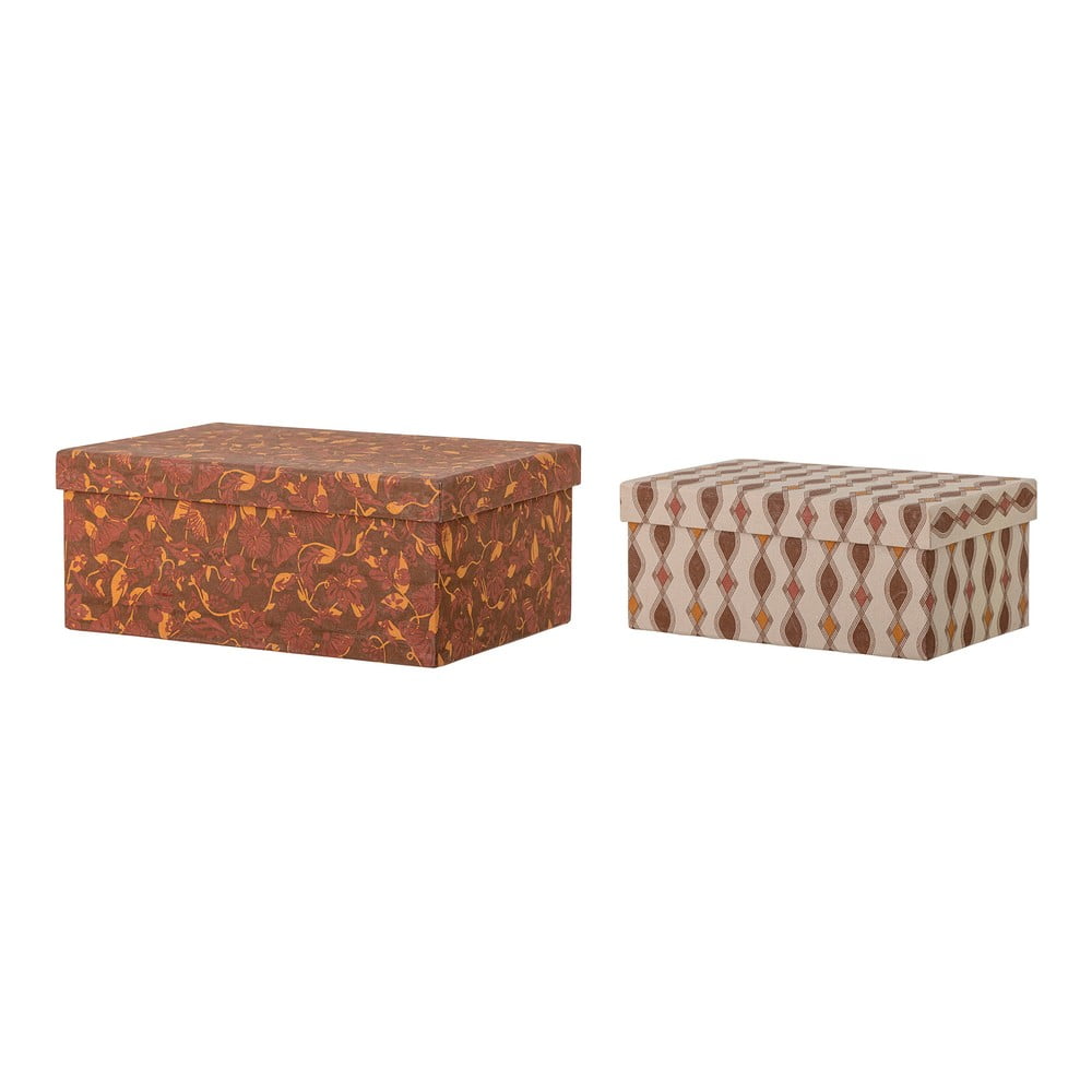 Dekoratív karton tárolódoboz szett 2 db-os 26x19x11 cm Saliha – Bloomingville