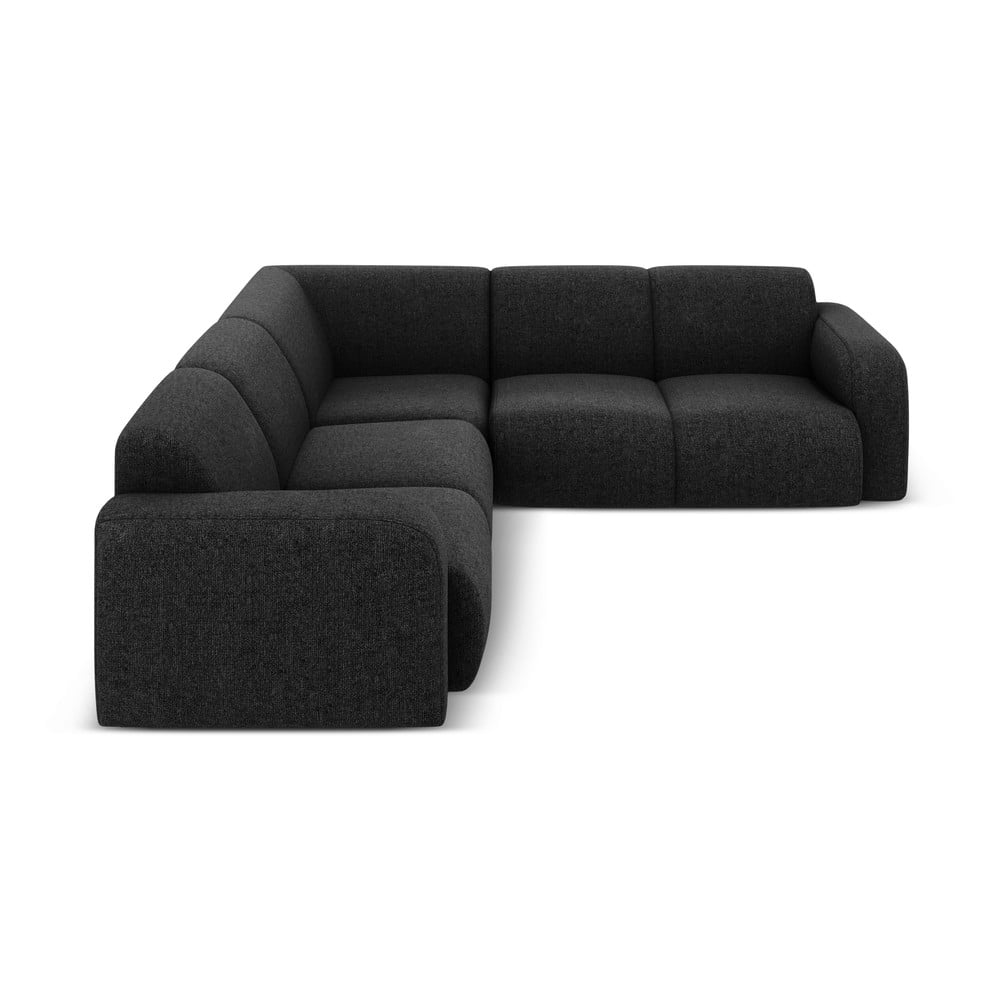 Fekete sarokkanapé (variálható-L alakú) Molino – Micadoni Home