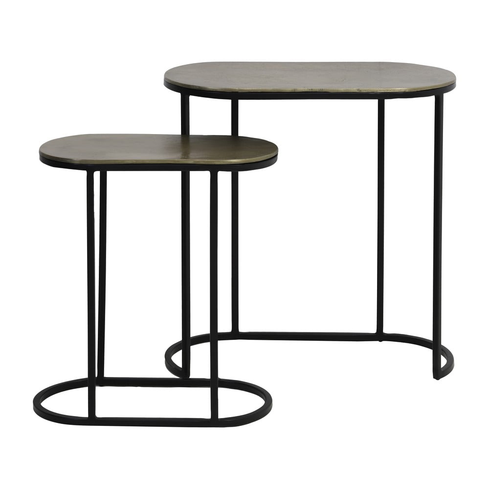 Fém tárolóasztal szett 2 db-os 26x53 cm Bocov – Light & Living