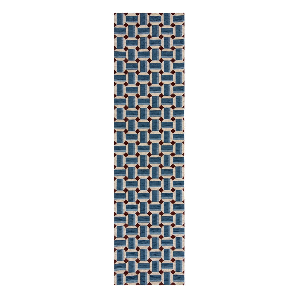 Kék futószőnyeg 60x230 cm Lennox Geometric – Flair Rugs