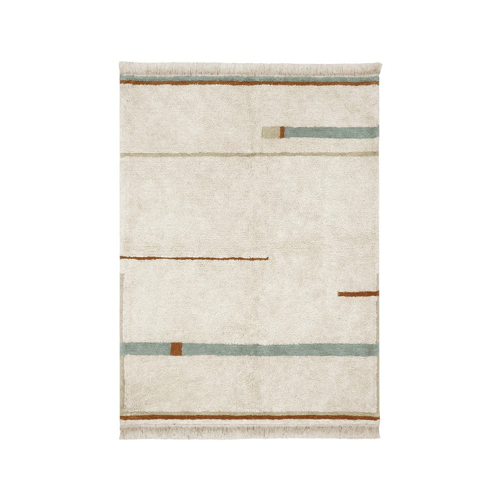 Kék-krémszínű mosható kézi szövésű pamut szőnyeg 200x300 cm Lanes Vintage Blue – Lorena Canals