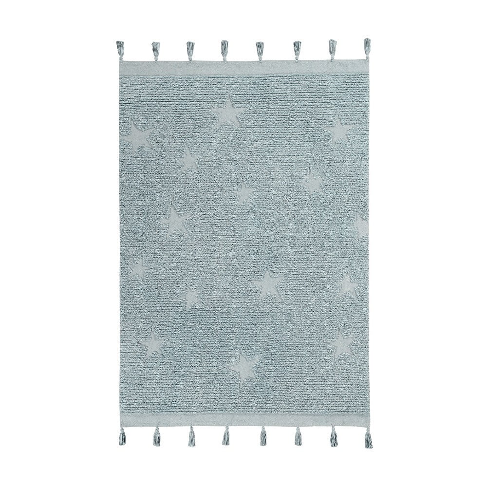 Kék mosható kézi szövésű pamut gyerek szőnyeg 120x175 cm Hippy Stars Aqua – Lorena Canals