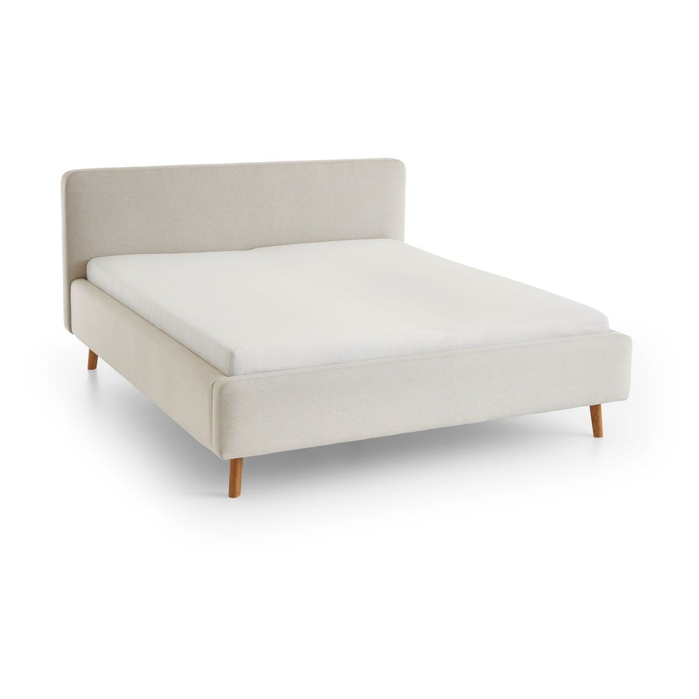 Krémszínű kárpitozott egyszemélyes ágy ágyrács nélkül 120x200 cm Mattis – Meise Möbel
