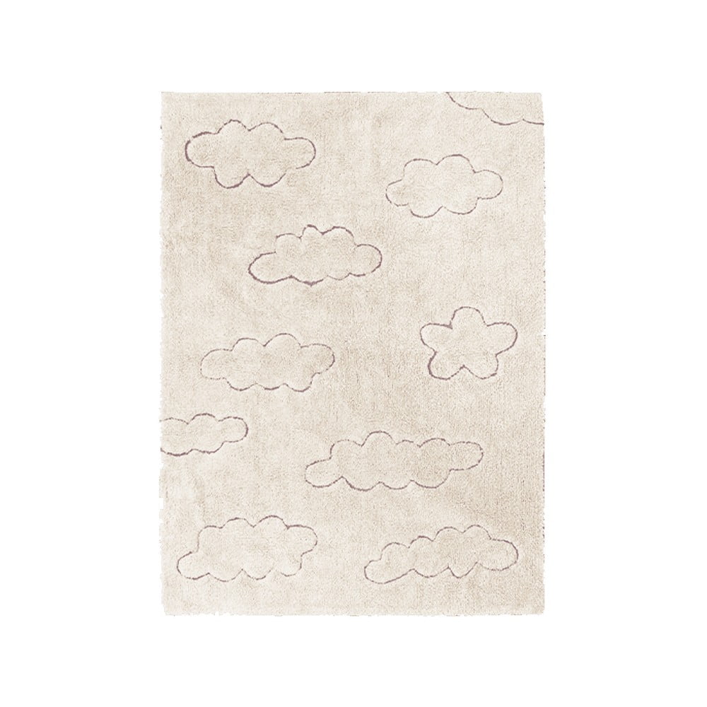 Krémszínű mosható kézi szövésű pamut gyerek szőnyeg 140x200 cm Clouds – Lorena Canals