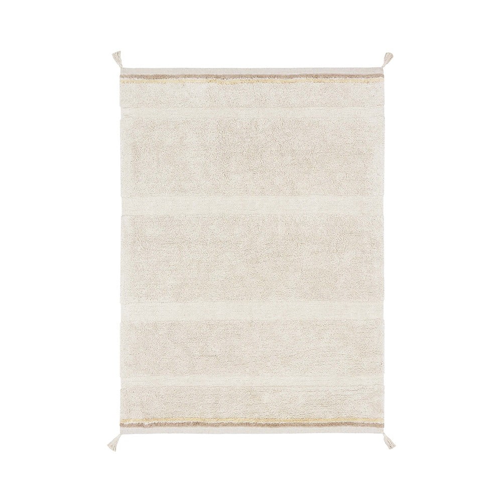 Krémszínű mosható kézi szövésű pamut szőnyeg 140x200 cm Bloom Natural – Lorena Canals