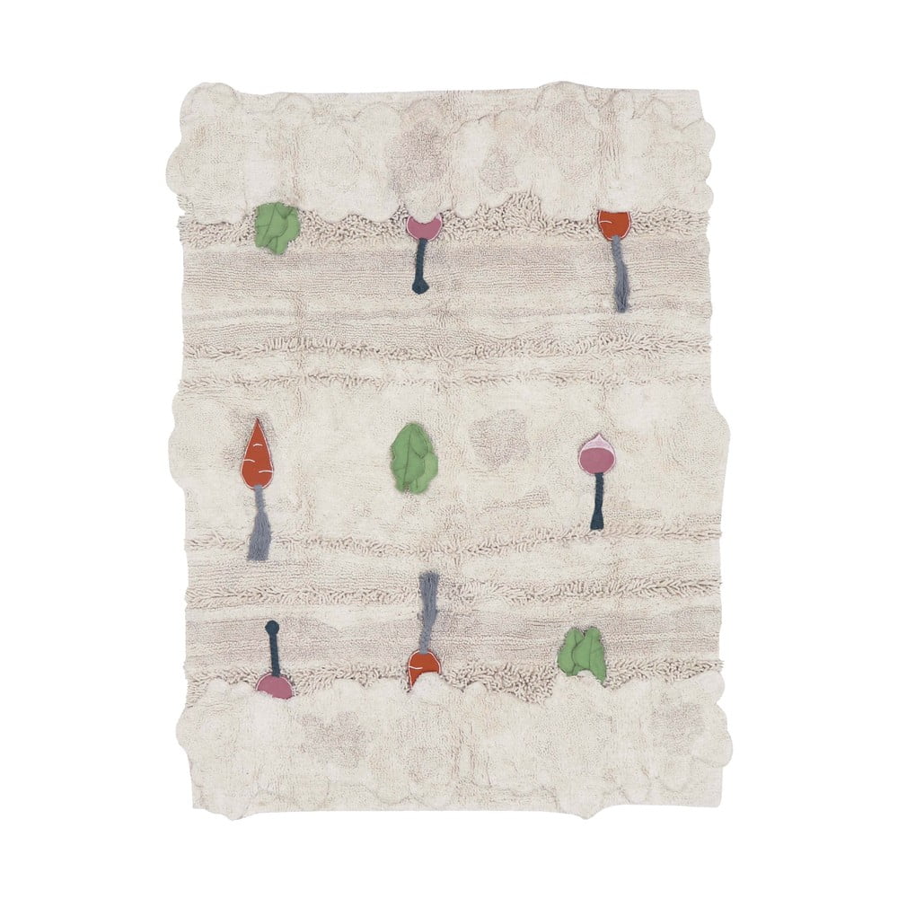 Krémszínű pamut gyerek játszószőnyeg 120x160 cm Veggie Garden – Lorena Canals