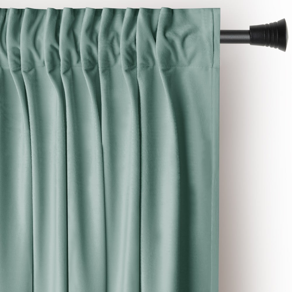 Mentazöld bársony dimout (részleges sötétítő) függöny 140x270 cm Pleat – AmeliaHome