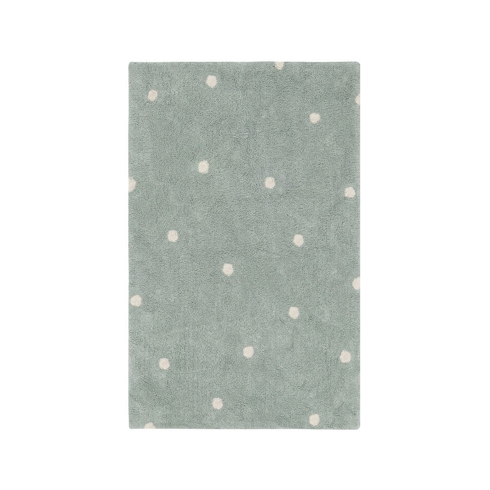Mentazöld mosható kézi szövésű pamut gyerek szőnyeg 100x150 cm Mini Dot Blue Sage – Lorena Canals