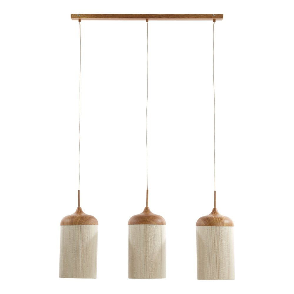 Natúr színű függőlámpa textil búrával Dania – Light & Living