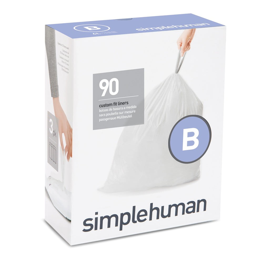 Összehúzható szemeteszsák készlet 90 db-os 6 l B – simplehuman