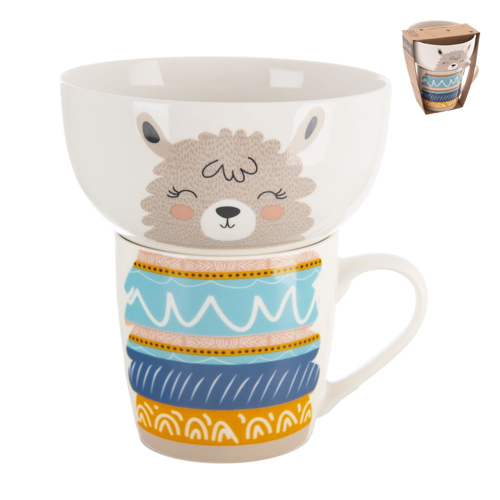 Porcelán bögre és tálka szett 2 db-os 350 ml – Orion