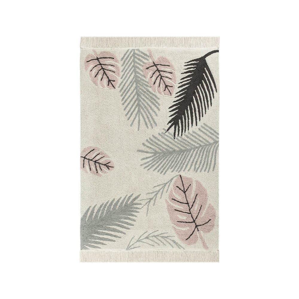 Rózsaszín-krémszínű mosható kézi szövésű pamut gyerek szőnyeg 140x200 cm Tropical Pink – Lorena Canals