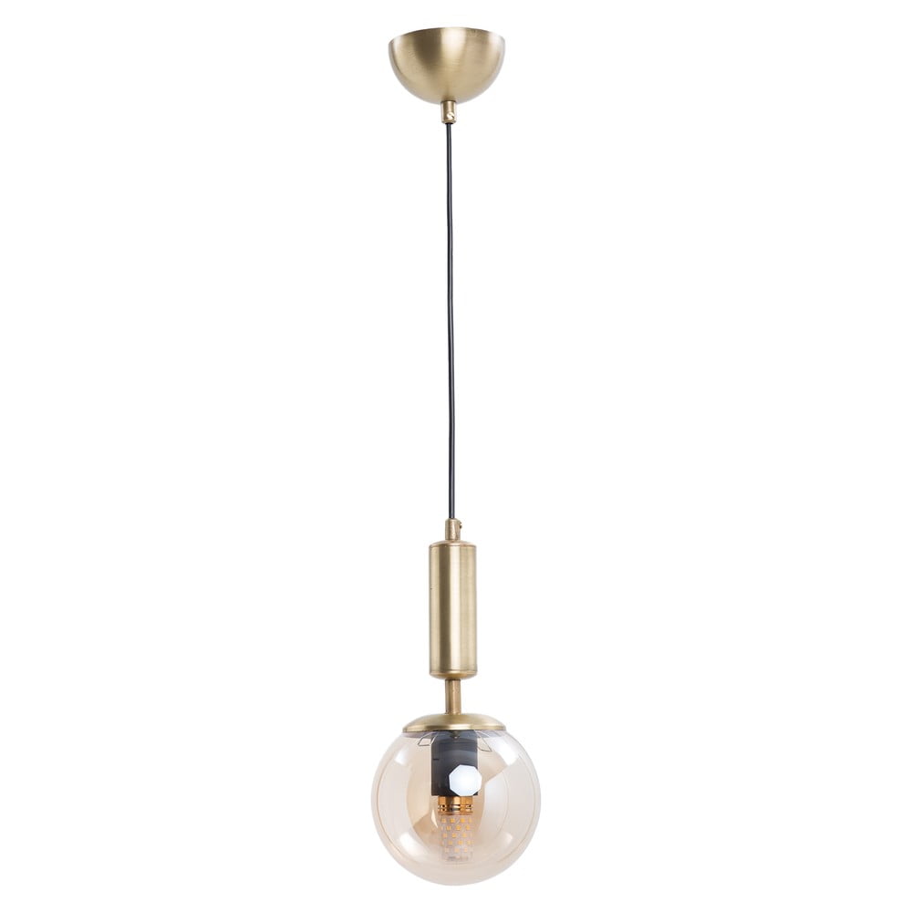 Sárga-aranyszínű függőlámpa üveg búrával ø 15 cm Hector – Squid Lighting