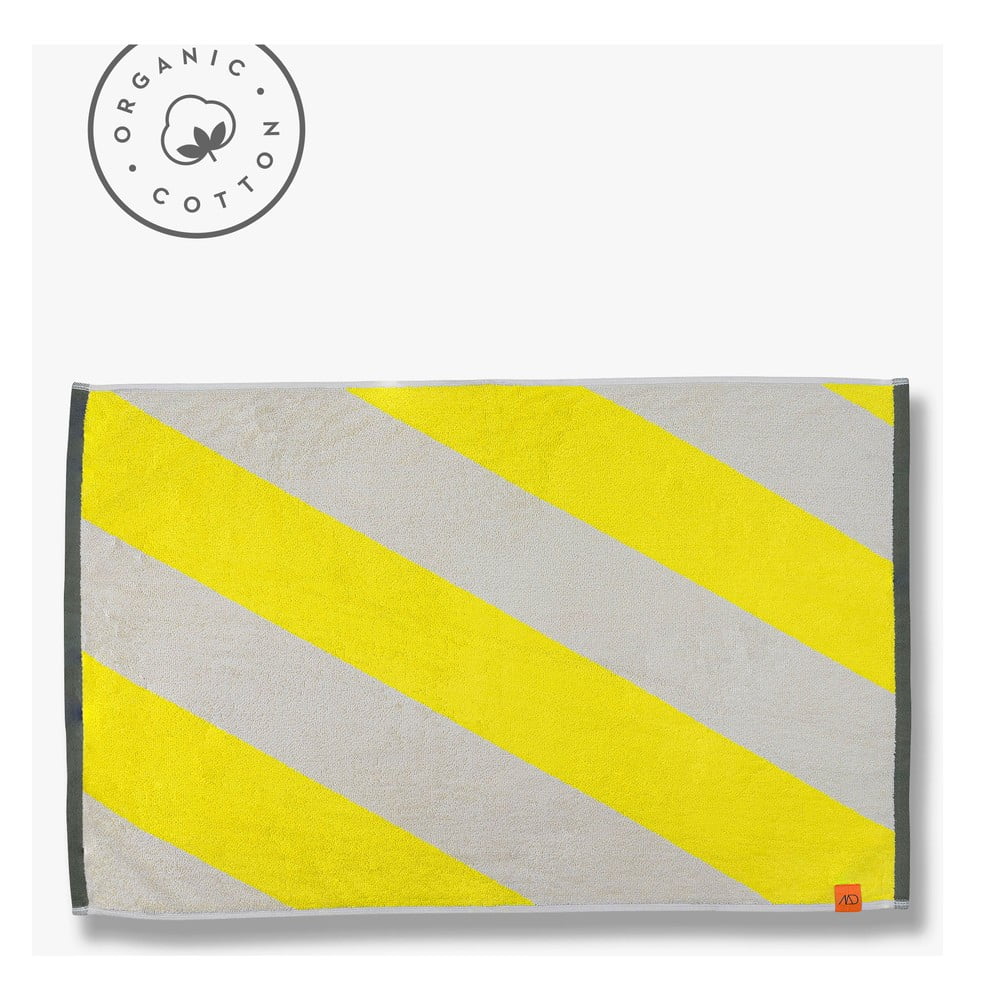 Sárga bio pamut fürdőszobai kilépő 50x80 cm Diagonal – Mette Ditmer Denmark