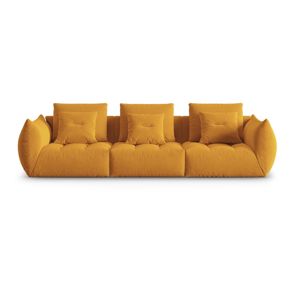 Sárga buklé kanapé 332 cm Bloom – Micadoni Home