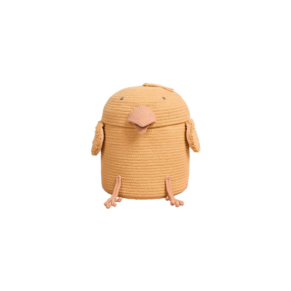 Sárga textil játéktároló kosár ø 25x30 cm Charlie the Chicken – Lorena Canals