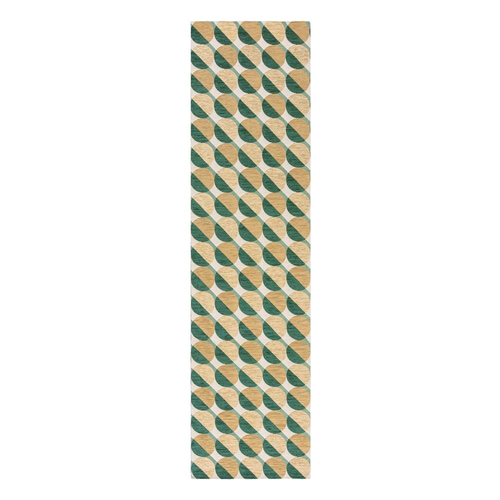 Sárga-zöld futószőnyeg 60x230 cm Carlos Circle Geo – Flair Rugs