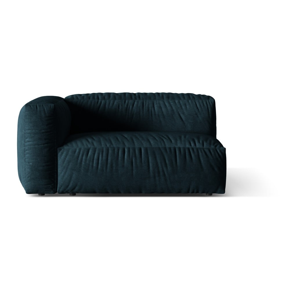 Sötétkék buklé kanapé modul (bal oldali) Martina – Micadoni Home