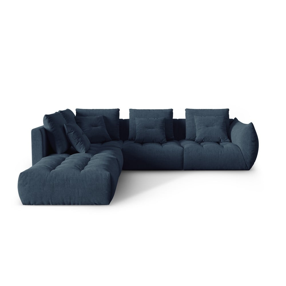 Sötétkék sarokkanapé (bal oldali-L alakú) Bloom – Micadoni Home