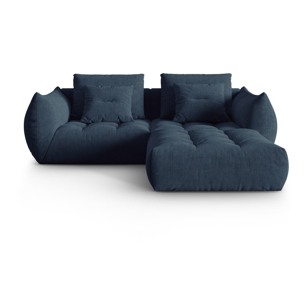 Sötétkék sarokkanapé (variálható) Bloom – Micadoni Home